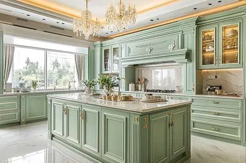 Green Kitchen Cabinets