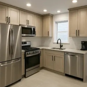 Modern Kitchen With Newly Changed Cabinet Doors