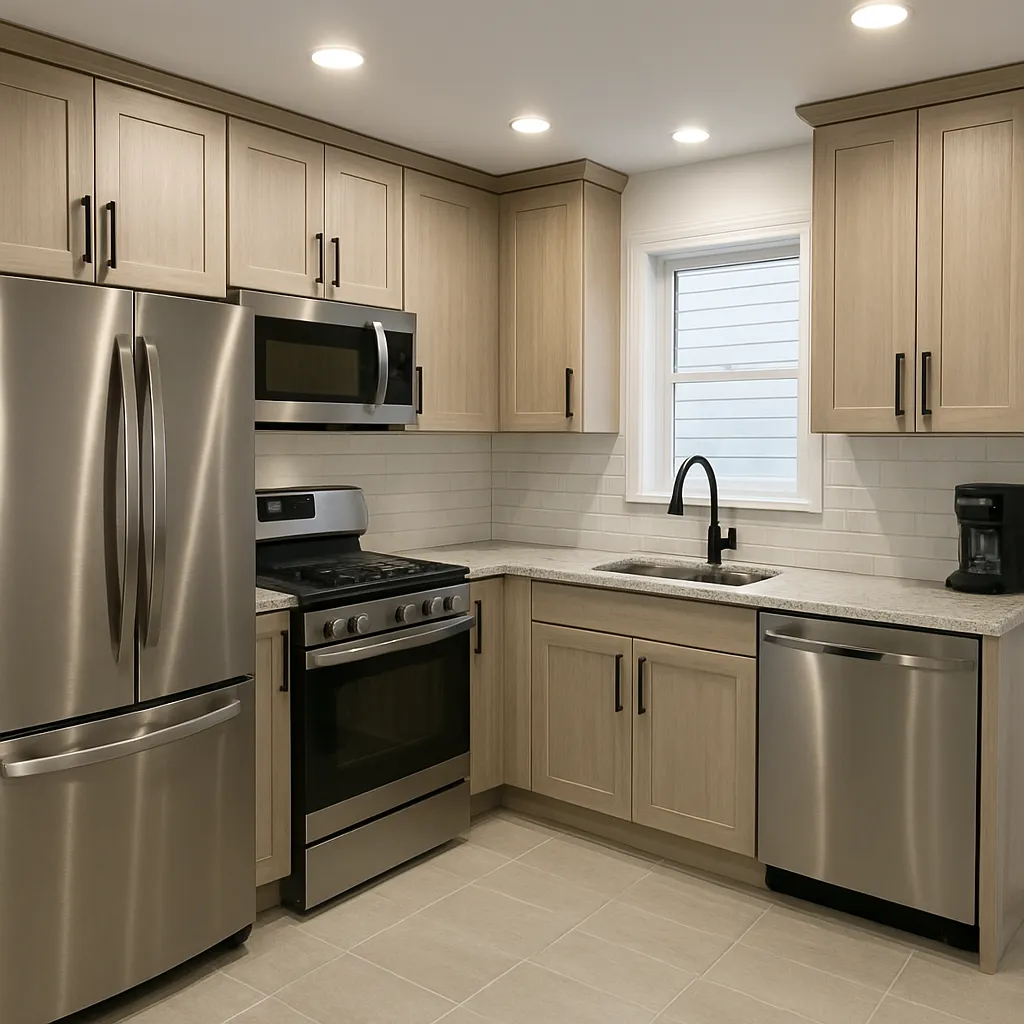 Modern Kitchen With Newly Changed Cabinet Doors