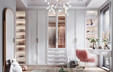 Luxury Hinged Door Wardrobe White Vanity.jpg
