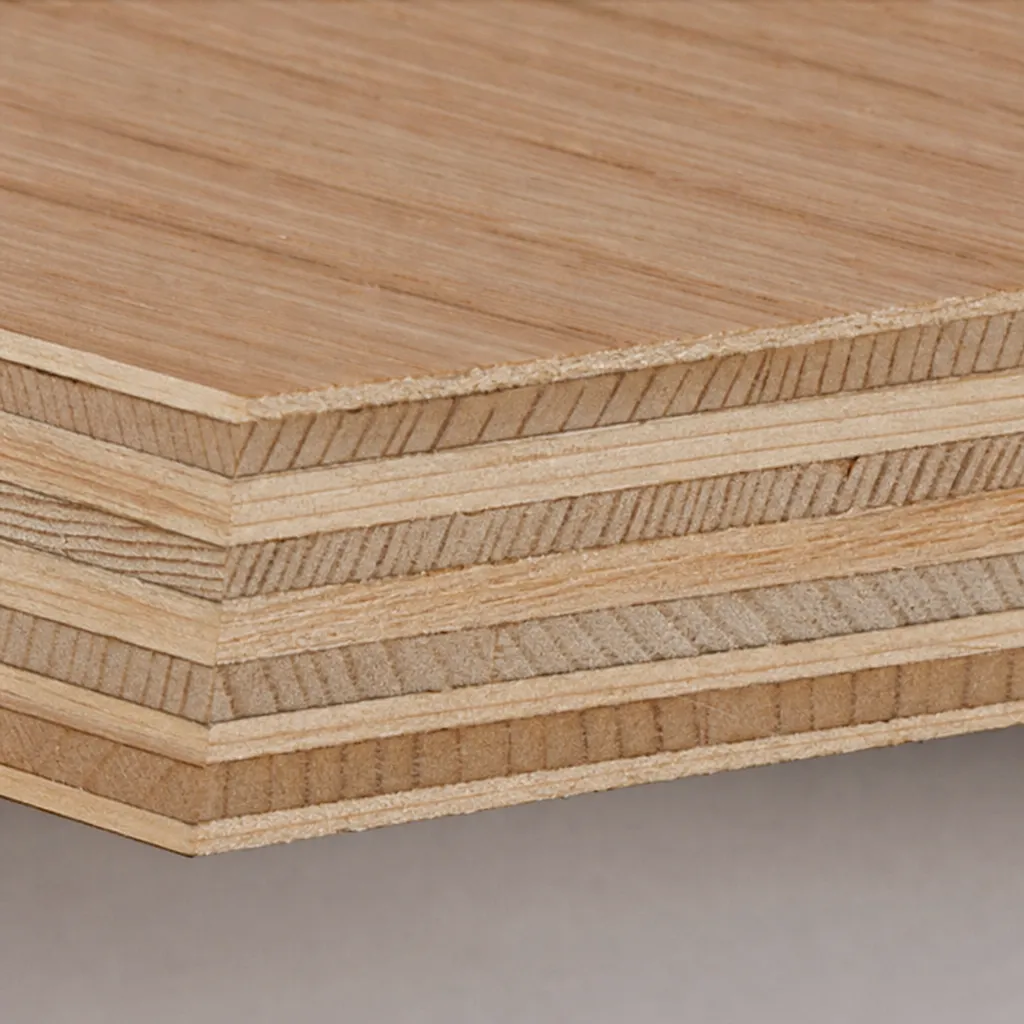Close Up Showing The Multi Layer Cross Grain Construction Of Engineered Wood