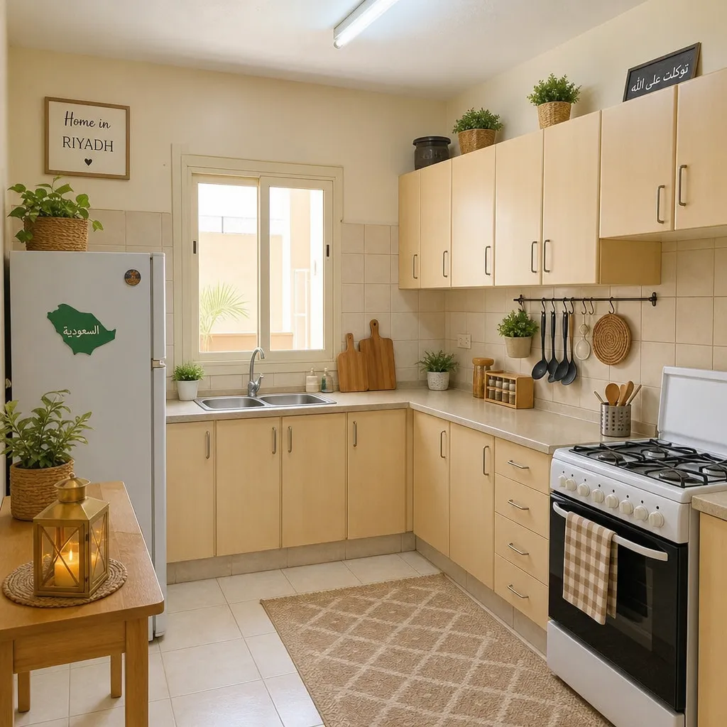 A Bright And Welcoming Affordable Kitchen Setup In A Riyadh Home