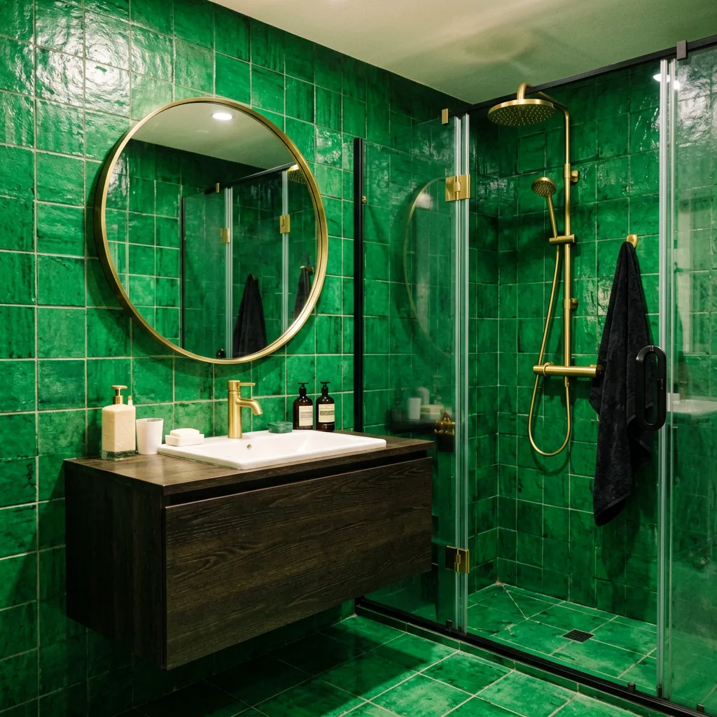 Modern bathroom lighting design featuring backlit mirror, pendant lights, and recessed LED ceiling lighting