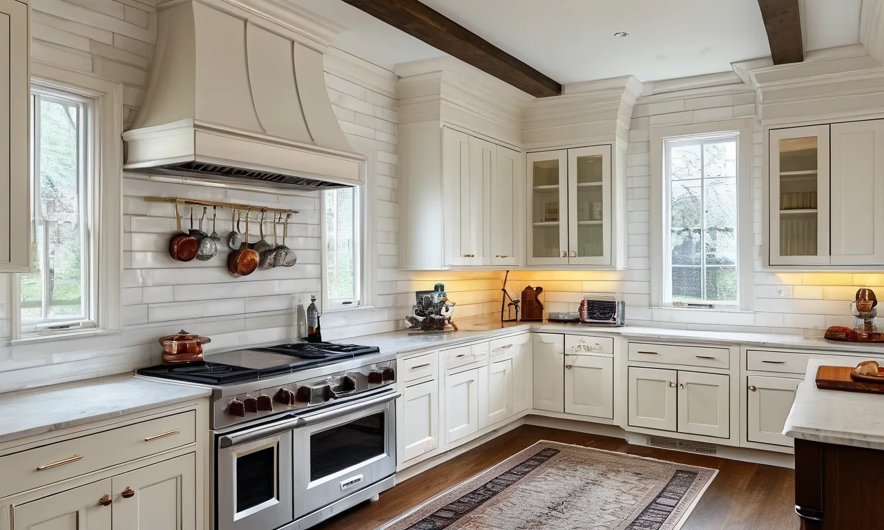 Traditional kitchen with classic white shaker cabinets