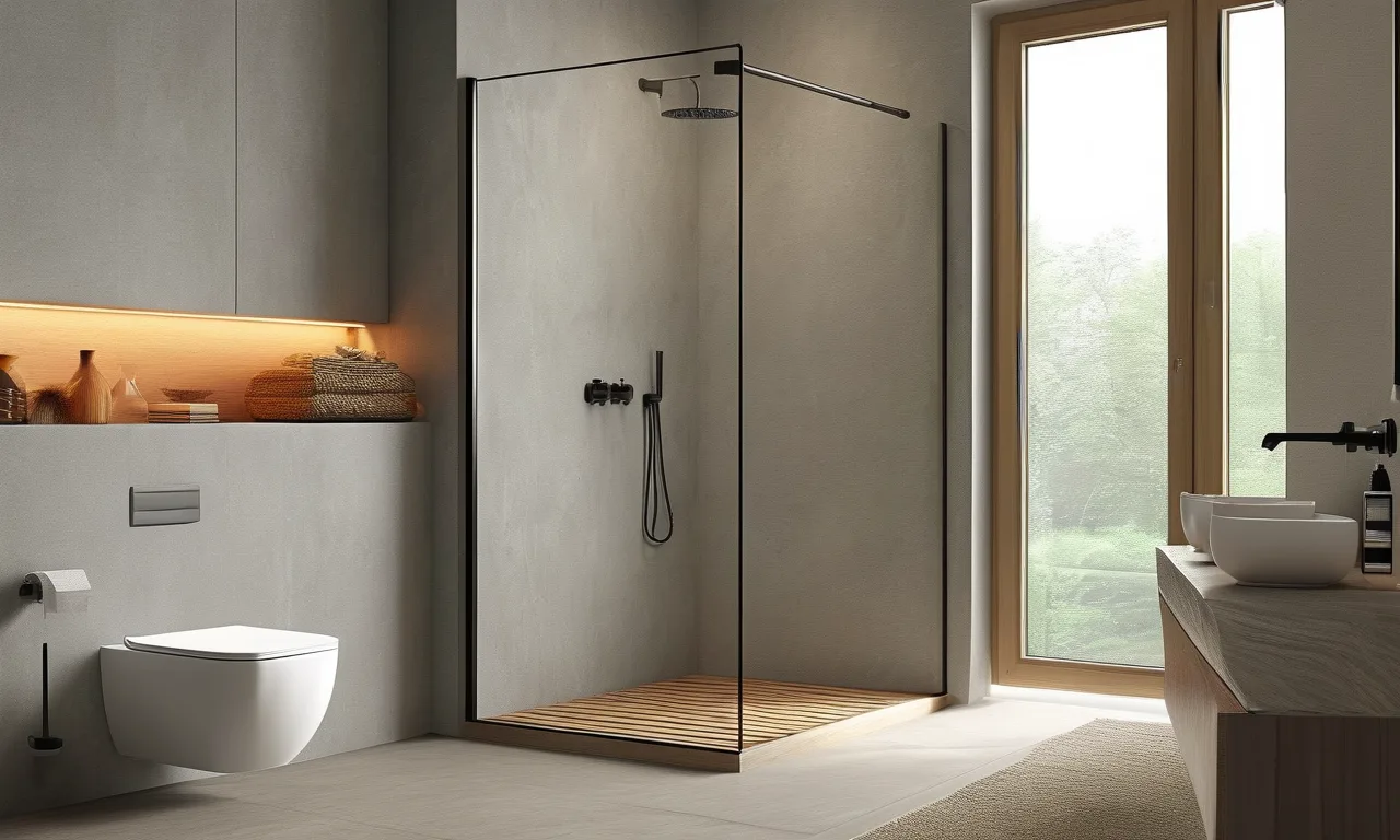 Small bathroom with space-saving walk-in shower