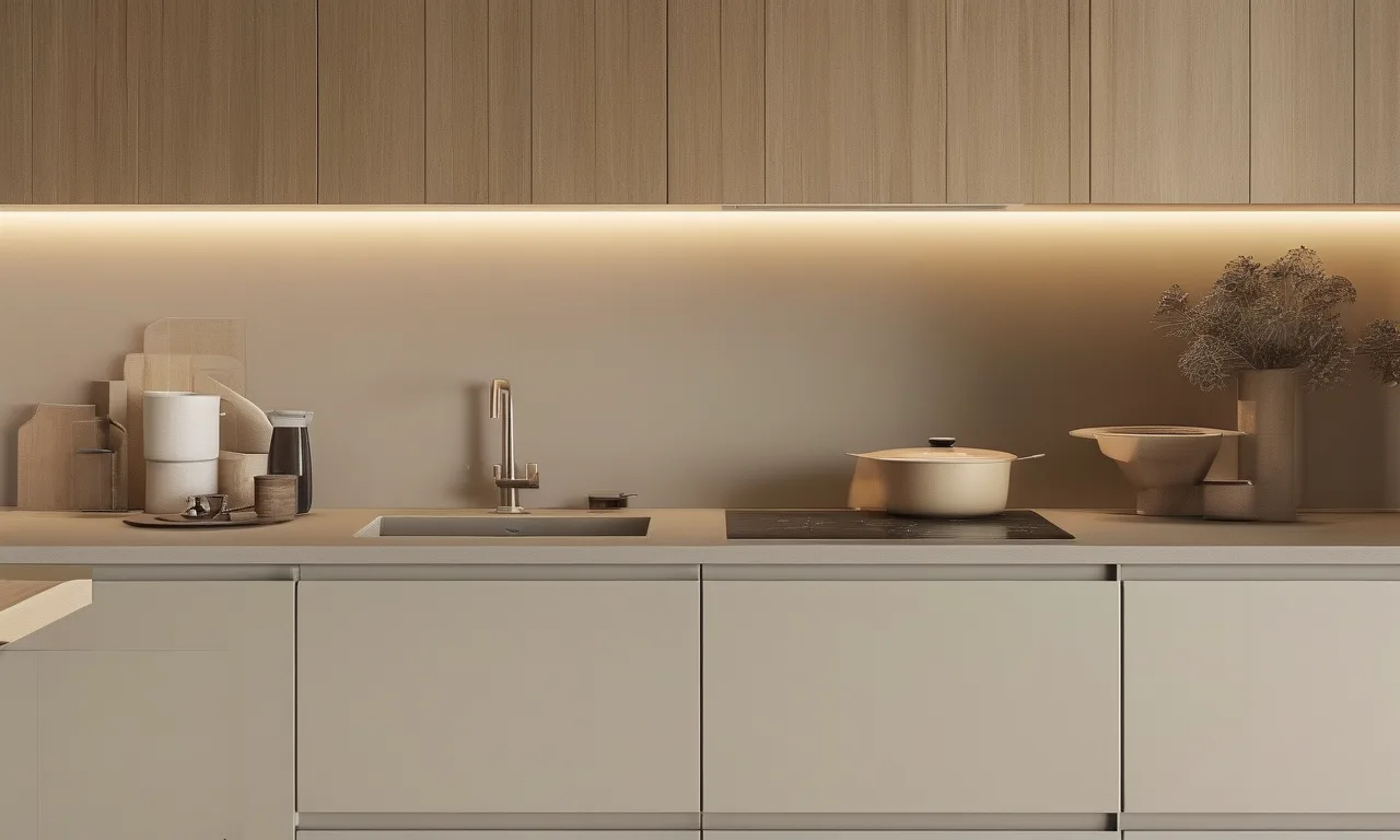 Two-tone handleless kitchen cabinets