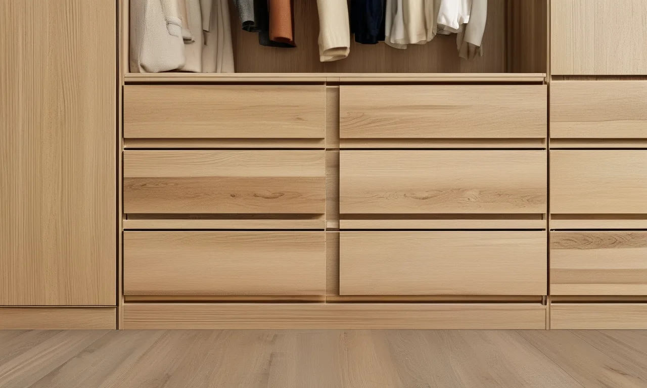 Light oak wardrobe with pale straight grain