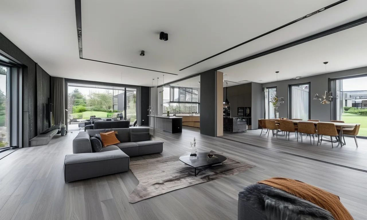 Grey luxury vinyl plank flooring