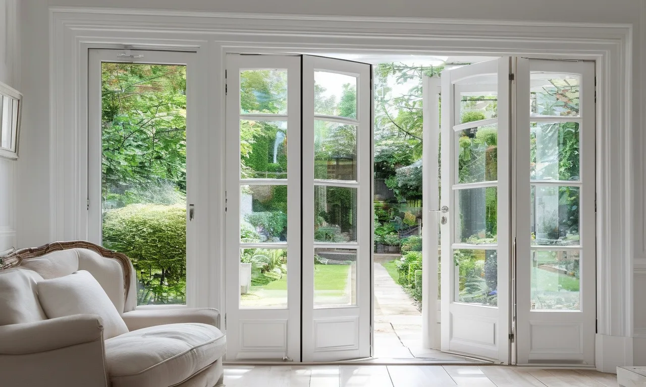 White french doors to garden