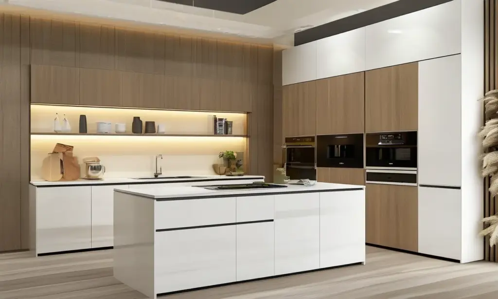 Salle d'exposition d'armoires de cuisine modernes
