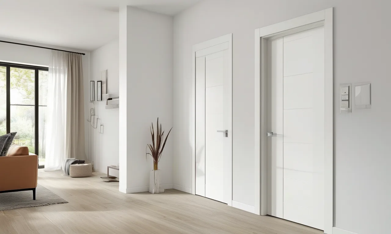 Modern white interior door