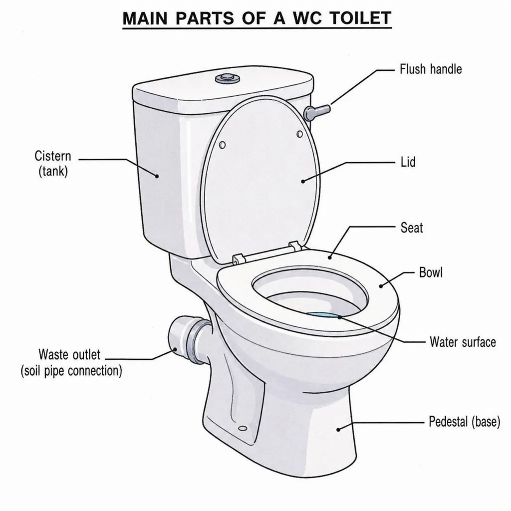 Labelled Diagram Of The Main Parts Of A Wc Toilet